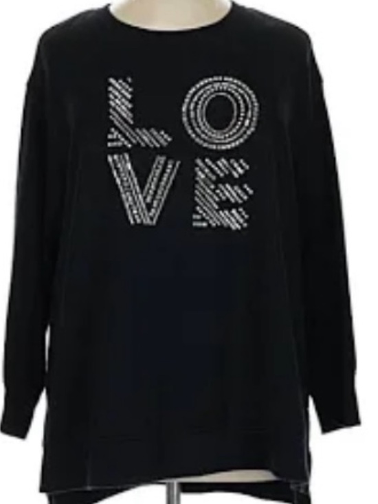 Jane and Delancey Tops - Jane and Delancey Black Sweatshirt with 'LOVE' Stud Detail size M